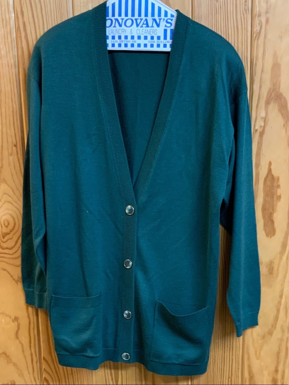 Preston & York Forest Green Button-Front Cardigan